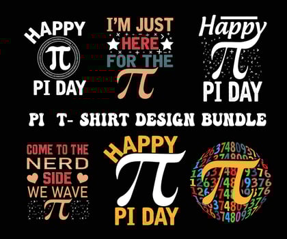 pi t-shirt design bundle vector