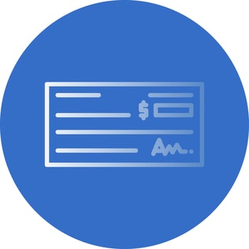 Bank Check Vector Icon Design
