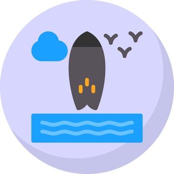 Surfboard Vector Icon Design