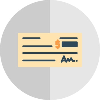 Bank Check Vector Icon Design