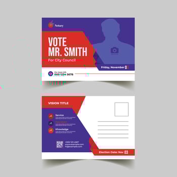 political election postcard template design vector
