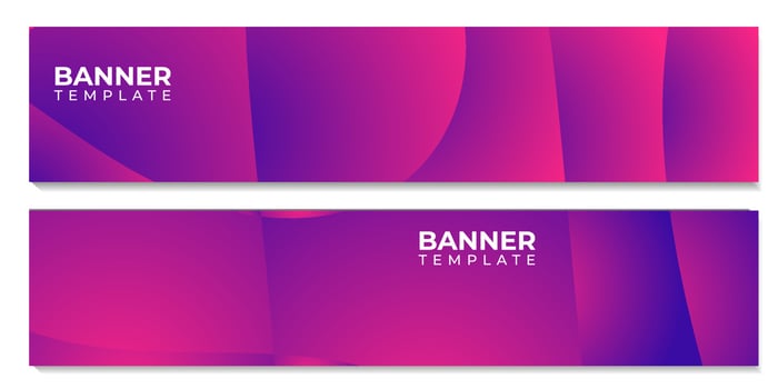 set of banner template with wave colorful vector