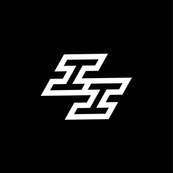 II logo monogram with up to down style negative space design template vector