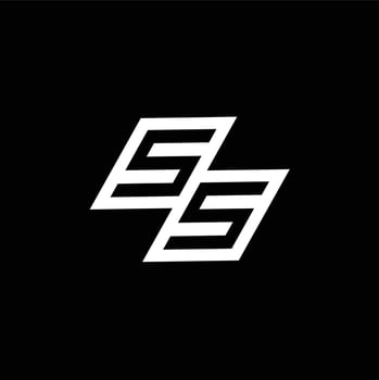 SS logo monogram with up to down style negative space design template vector