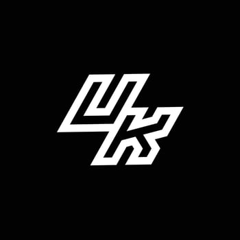 UK logo monogram with up to down style negative space design template vector