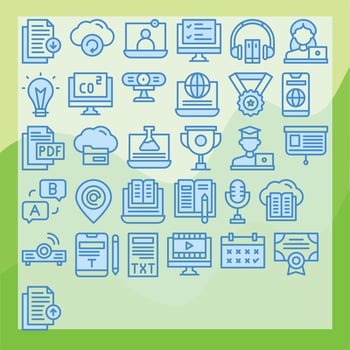 online learning icon pack for download vector