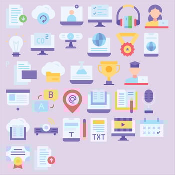 online learning icon pack for download vector