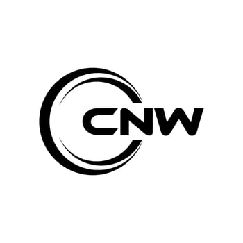 CNW letter logo design in illustration. Vector logo, calligraphy designs for logo, Poster, Invitation, etc.