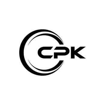 CPK letter logo design in illustration. Vector logo, calligraphy designs for logo, Poster, Invitation, etc.