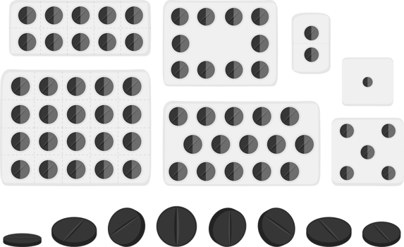 big colored set different types of pills png