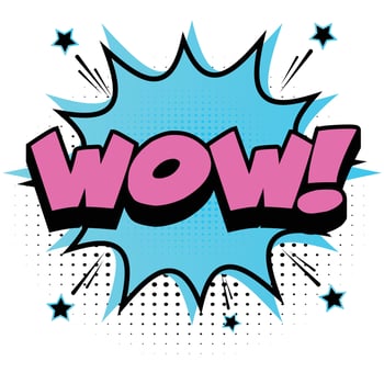 Wow comic vector art for free download