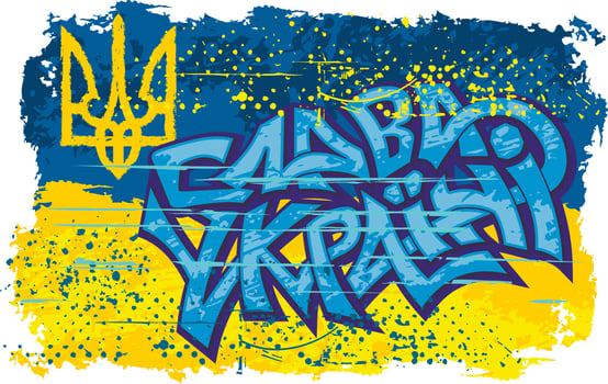 graffiti, patriotic slogan, Glory to Ukraine vector
