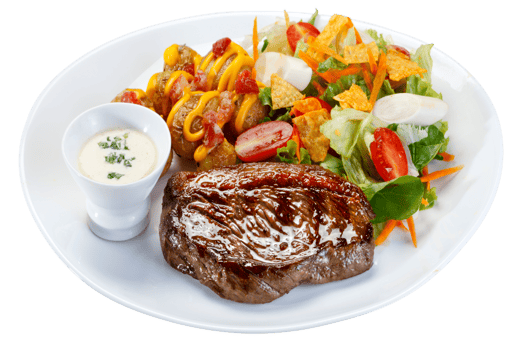 Picanha and salad, brazilian food png