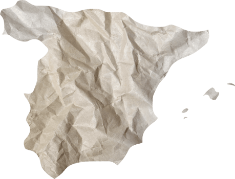Spain map paper texture cut out on transparent background. png