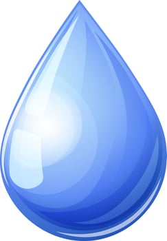 Drop of water in cartoon style on transparent background vector