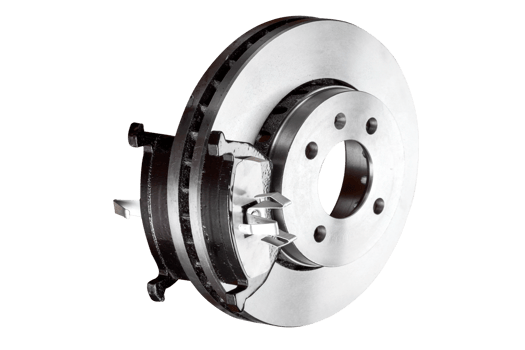 Brake disc with pads png