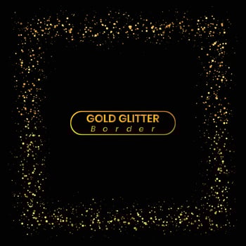 Gold glitter frame border vector