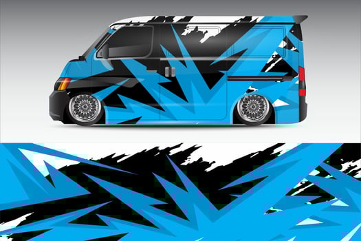racing car wrap design for vehicle vinyl stickers and automotive company sticker livery vector