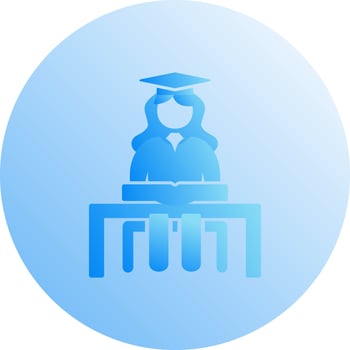 Unique Female Student Studying Vector Icon