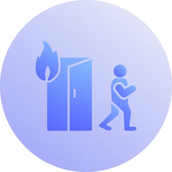 Unique Running from Fire Vector Icon