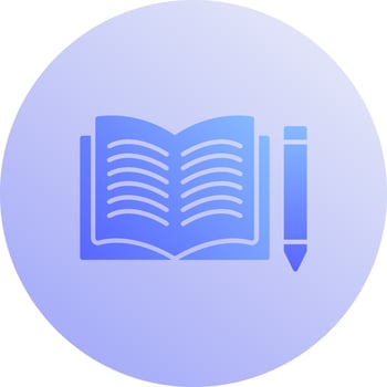 Unique Pencil and Book Vector Icon