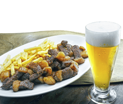 Picanha with fries and beer png