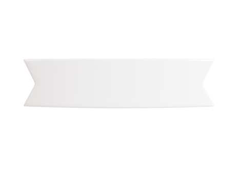 Ribbon text banner 3d render illustration - simple title frame of double white tape for sale or promotion message. png