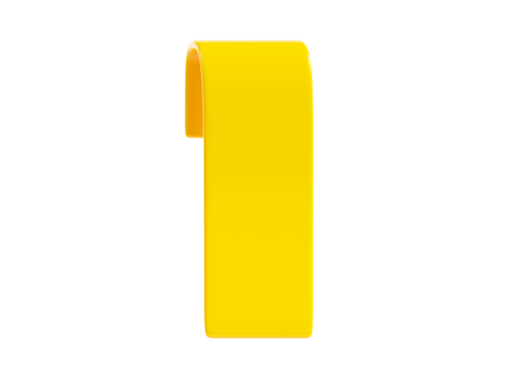 Yellow ribbon banner 3d render illustration - simple text tag or label for sale and promotion message. png