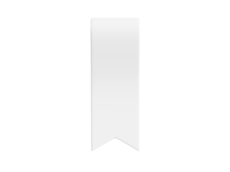White ribbon banner 3d render illustration - simple text tag or label for sale and promotion message. png