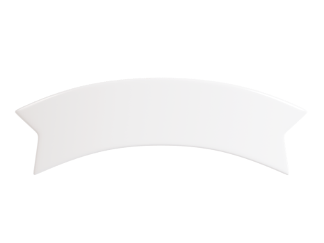 Ribbon text banner 3d render illustration - simple title frame of double white tape for sale or promotion message. png
