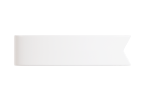 White ribbon banner 3d render illustration - simple text tag or label for sale and promotion message. png