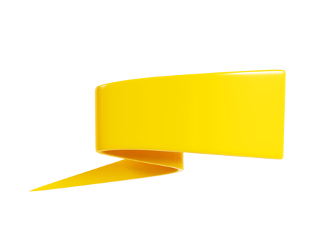 Ribbon banner 3d render - yellow sale text box. png