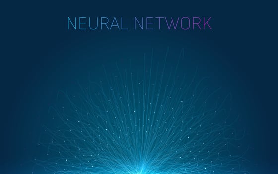 AI Artificial intelligence neural networks. Modern technology concept of communication and machine learning. Logistics network background deep learning data science. vector