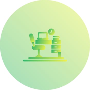 Office Desk Vector Icon