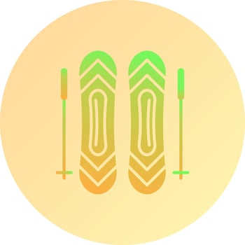 Ski Sticks Vector Icon