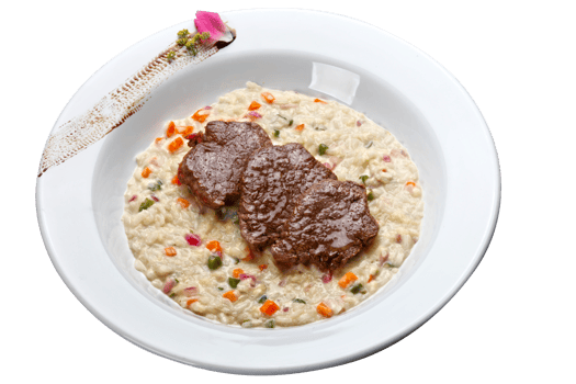 Risotto with roasted meat png