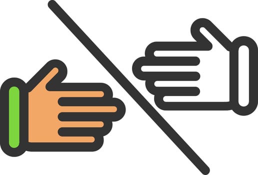 Handshake Slash Vector Icon Design