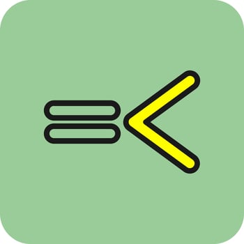 Less Than Equal Vector Icon Design