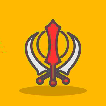 Khanda Vector Icon Design