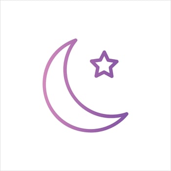 moon icon with isolated vektor and transparent background vector