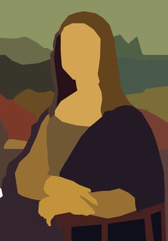 The Mona Lisa painting after abstraction, leonardo da vinci vector