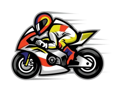 motorcycle racing mascot vector