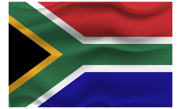 south africa waving flag realistic 3d vector