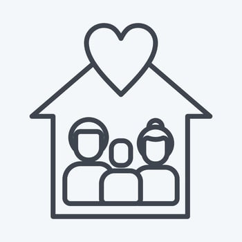 Icon Love Familys. related to Family symbol. glyph style. simple design editable. simple illustration vector