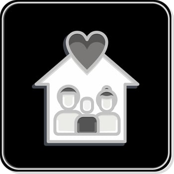 Icon Love Familys. related to Family symbol. simple design editable. simple illustration vector