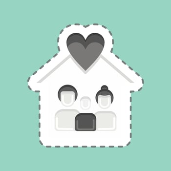 Icon Love Familys. related to Family symbol. simple design editable. simple illustration vector