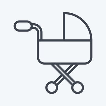 Icon Baby Carriage. related to Family symbol. Line Style. simple design editable. simple illustration vector