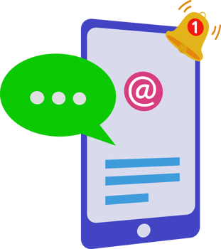 icon send message via smartphone. handphone icon and notification bell png