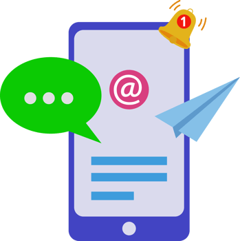 handphone icon and notification bell png