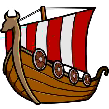 Viking Ship Cartoon Vector Illustration